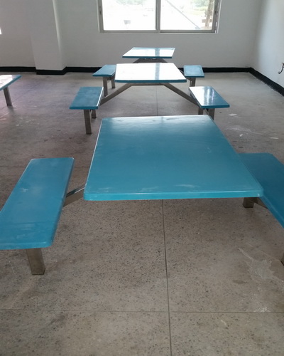 4人長條不銹鋼餐桌 (4)